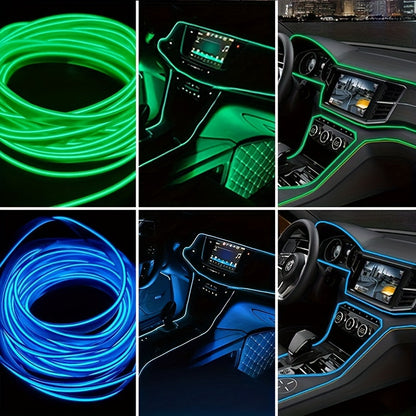[APP Control LED Lights] RGB Car Accessories Neon Light With APP Control, 8-Color Changing (Dashboard + Roof Console), LED Car Lights, APP Application And USB Button With Voice Control RGB LED Automotive Ambient Lighting