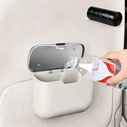 This Trash Can Made of Ultra-Fiber Leather And ABS Material Is Designed for Vehicles, Maintaining Its Shape And Fitting 99% of Car Models. It Handles Both Dry And Wet Waste Without Harming The Installation, Features Automatic Sorting