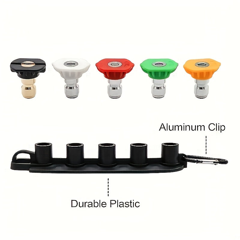 Pressure Washer Gun Kit with 5 Color-Coded Nozzles – M22-14 & 1/4" Quick Connect, Storage Base for Car Wash & Power Washer
