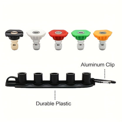 Pressure Washer Gun Kit with 5 Color-Coded Nozzles – M22-14 & 1/4" Quick Connect, Storage Base for Car Wash & Power Washer