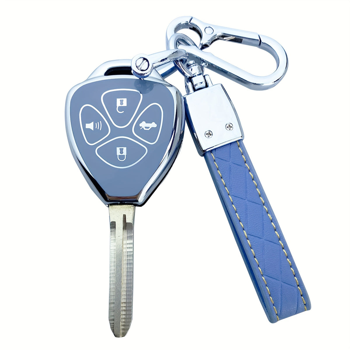Toyota Key Fob Cover Case TPU – Camry RAV4 Corolla 4Runner Avalon Venza Yaris Land Cruiser Protector Shell, Blue & Purple