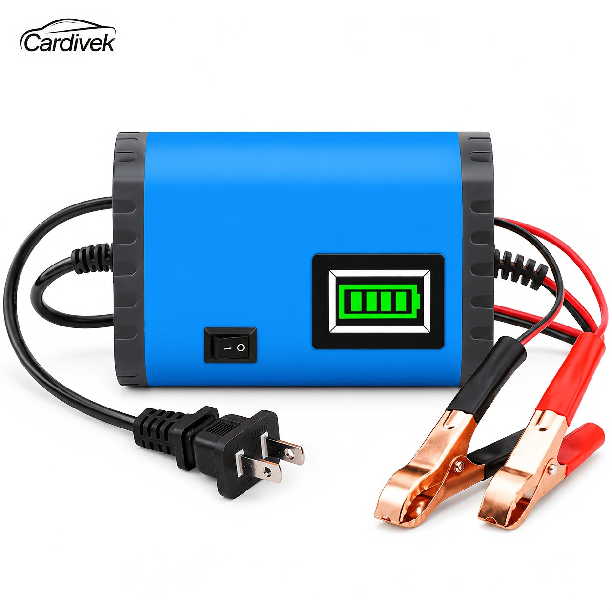 12V Intelligent Car Battery Charger - Intelligent Trickle Maintainer And Desulfurizer - Advanced Temperature Compensation Motorcycle Battery Charger for All 2Ah-100Ah Batteries, Car, Truck, Lawn Mower Battery Charger