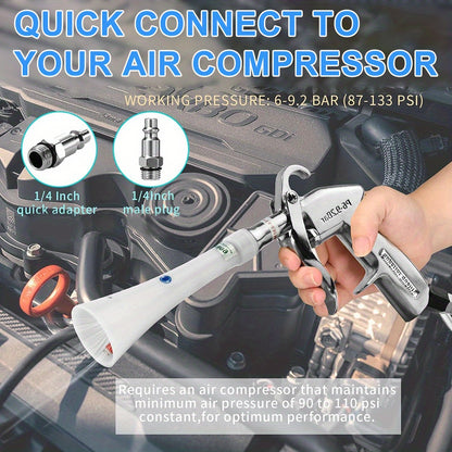 Dry Cleaning Gun with Brass Adjustable Air Flow Nozzle, Air Blower Gun Quickly Blasts Dirt and Dust from Surface Works with Air Compressor