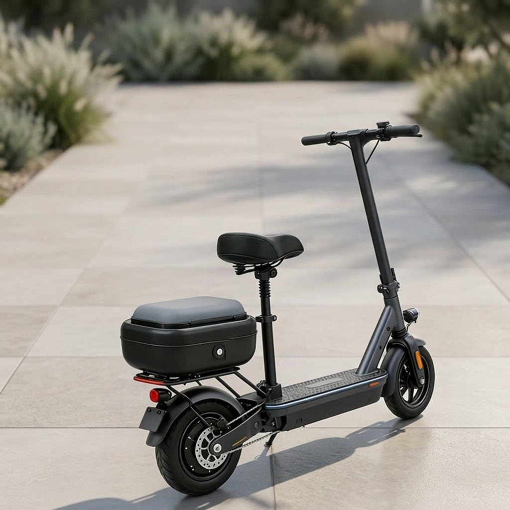 New Electric Scooter Tail Trunk with Passenger Seating Capability | Compatible with Kukirin KUGOO M5/M5PRO, Features a Safety Locking Seat Storage Box. Large Capacity, Soft Cushion, Universal Fit, Durable, Without Battery
