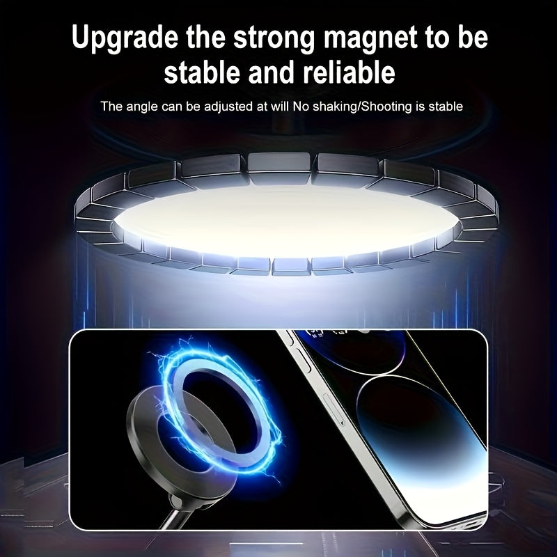 4pcs, 360° Rotating Magnetic Phone Holder, Foldable And Extendable, Suitable for Iphone 16/15/12, ABS Material, Not, Multi-Scenario Use: Car/Bathroom/Gym/Mirror, Universal Size, Black, All-Season Compatible