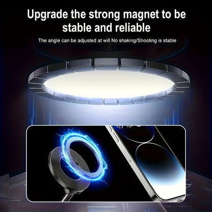 4pcs, 360° Rotating Magnetic Phone Holder, Foldable And Extendable, Suitable for Iphone 16/15/12, ABS Material, Not, Multi-Scenario Use: Car/Bathroom/Gym/Mirror, Universal Size, Black, All-Season Compatible