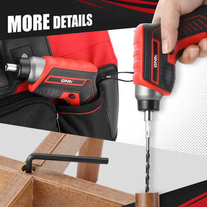 44-Piece Tool Set - Cordless Screwdriver and Household Tool Kit with Canvas Storage Bag for DIY Home Repairing, Gift for Women Girls Ladies