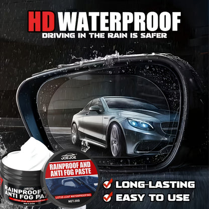 JOKJOK Waterproof Non-Wetting Car Glass Coating Wax - And -Fog And Rearview Mirror Polish, Fit for All Vehicles, Long-Lasting Rain Repellent Sprayable Paste (Before/After Protection) - Easy Application Kit