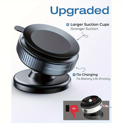 360-Degree Adjustable Vacuum Magnetic Suction Phone Holder, Suitable for Car/Gym/Mirror/Smooth Surface Hands-Free Suction Cup Phone Holder, Compatible with All Smartphones