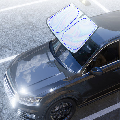 Upgraded Laser Insulation Car Sunshade Thickened 5-Layer Front Windshield Heat Blocker with Diamond Pattern, Fits All Vehicles, Golden/Black Design for Stylish Sun Protection, Vehicle Heat Shield | Stylish Car Accessory | Premium Quality Material
