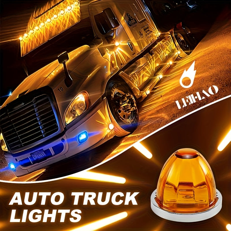 2pcs Car Side Ground Lights, Watermelon LED Always-on Car Side Lights, Truck Side Indicator Lights, Easy to Install, Suitable for Various Vehicles, Suitable for Semi-trailers And Boat Trailers, No Battery Required, Includes Screws