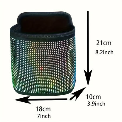 2pcs/set Sparkling Bling Rhinestones Car Trash Can+1pc Trash Bag- Durable & Convenient Hanging Storage Bag For Seat Back - Multifunctional, Space-Saving Car Interior Accessory, Premium Quality