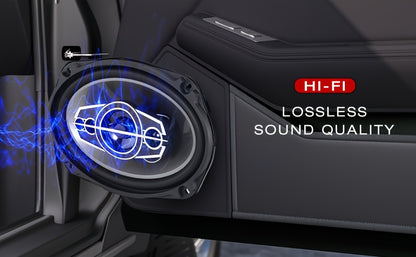 2pcs 6x9 Inch 1000W 5-Way Car HiFi Coaxial Speakers - 600W Total Power, 5.2 Channel Stereo, Stainless Steel Full Range Frequency Speakers for Vehicle Door & Auto Audio, 36V Safe Operation, Car Audio Accessories, Modern Car Stereo, Durable Speaker Casing,