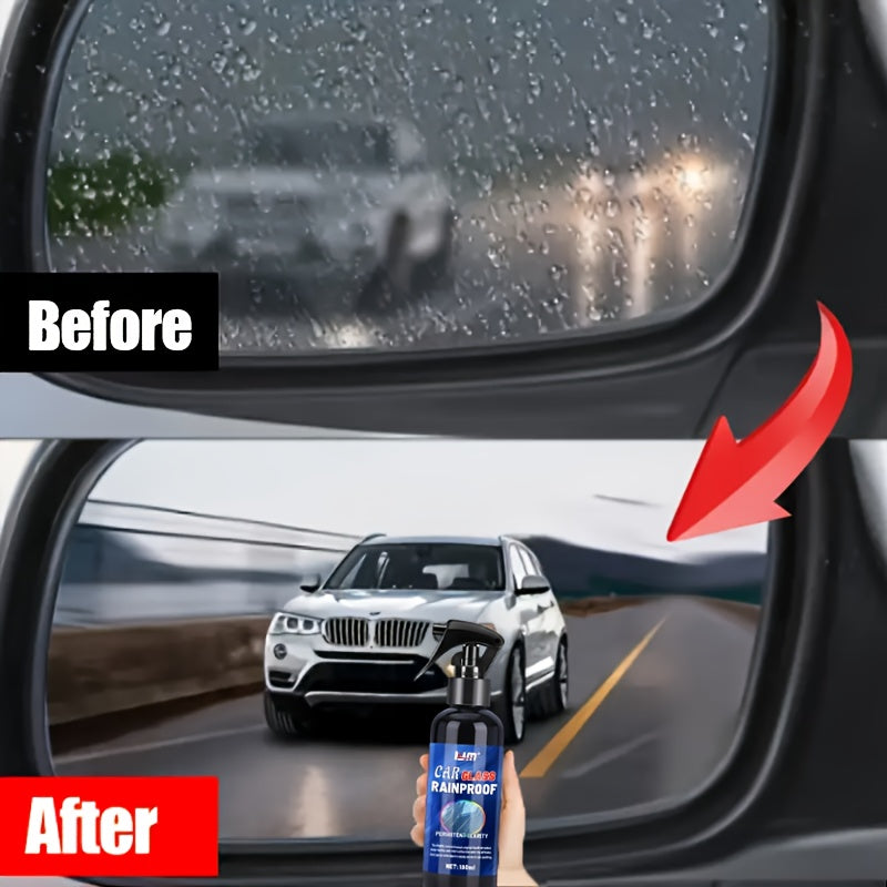 Anti-Rain Glass Coating - Hydrophobic Spray for Windshield & Mirrors, Improves Visibility & Repels Water for Safer Driving, Polishing and Waxing Kit