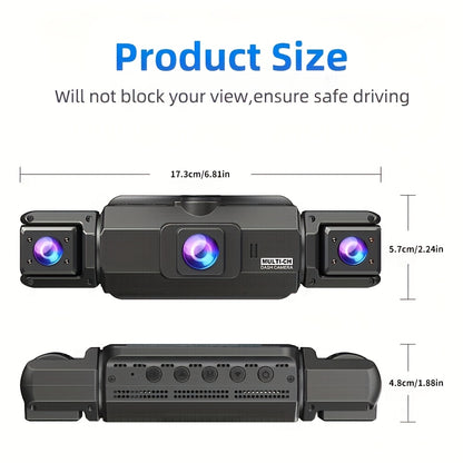 FOXGOD Dash Cam for Cars, 3/4-Channel 4K+1080P HD Ultimate Safety Driving Recorder Set, Front 4K or So Rear 1080P, Super Night Vision, WDR, G Sensor, Circular Video, Optional Memory Card and Lens - Safe Driving Black Box