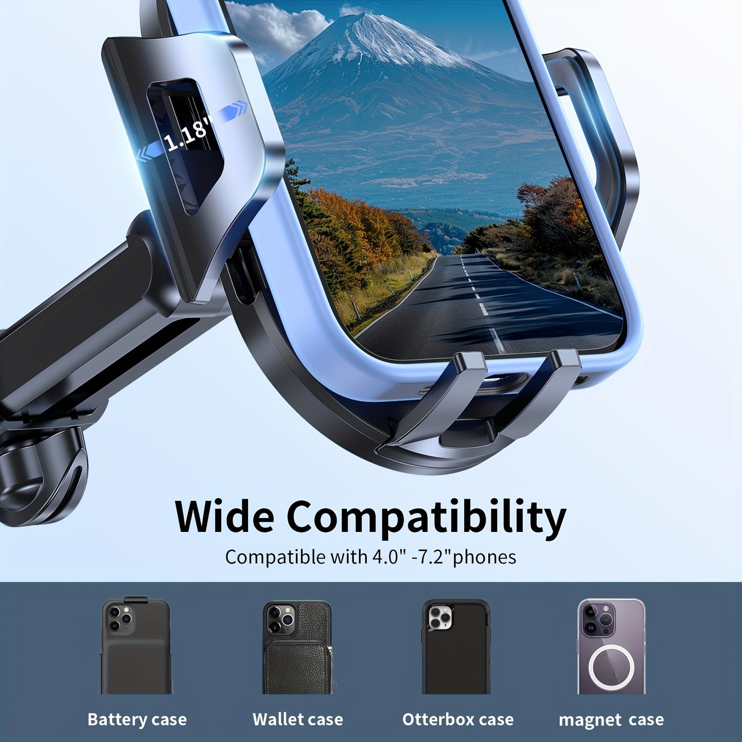Miracase 3-in-1 Car Phone Mount - Super Suction Dashboard & Air Vent Holder With Telescopic Arm, Adjustable Cradle For All Phones, Quick Release, Durable Metal Hooks, Holiday Gift, Black.