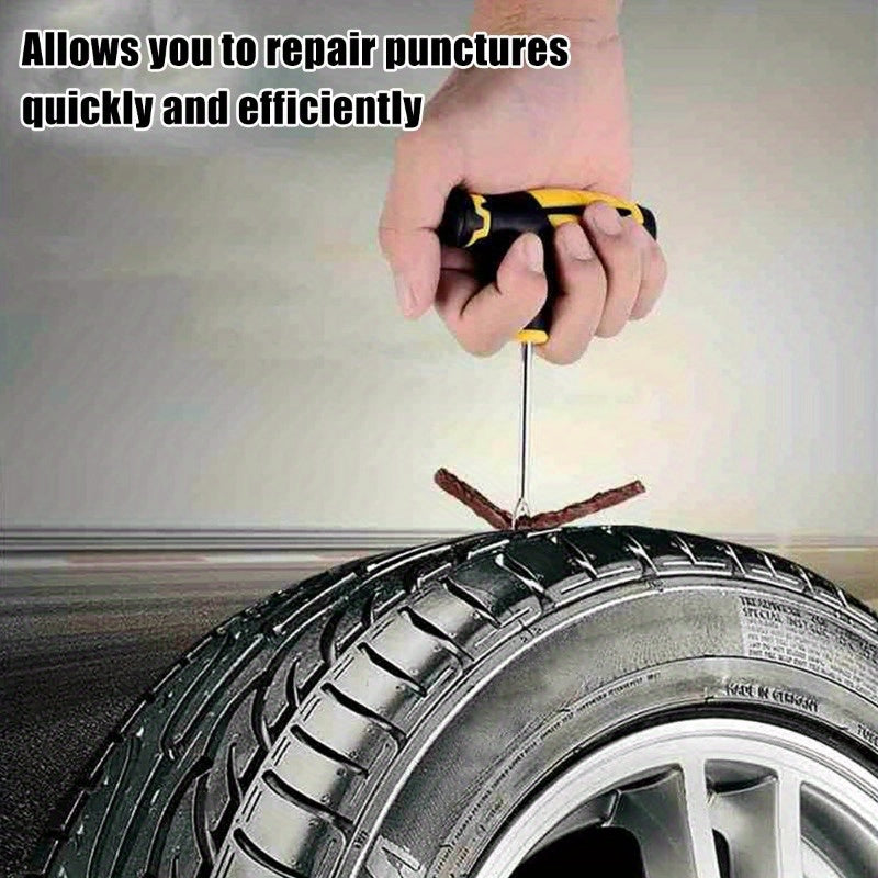 Complete 42pcs Car Emergency Tire Repair Kit Equipped with Full-Size Tire Patches, Easy Self-Repair for Punctured & Leaky Tires for Daily Vehicles