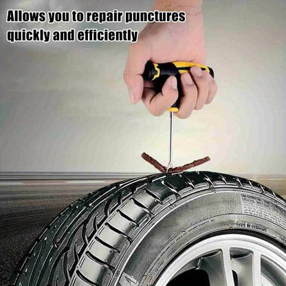 Complete 42pcs Car Emergency Tire Repair Kit Equipped with Full-Size Tire Patches, Easy Self-Repair for Punctured & Leaky Tires for Daily Vehicles