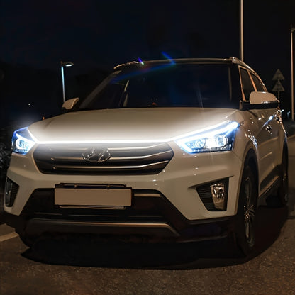 1pc Of 70-inch Engine Through-light, LED High-brightness White Light, Automatic Welcome Mode When Unlocked, with Steering Effect, 12V Indoor Wiring Installation, Suitable for Cars, SUVs And Other Models
