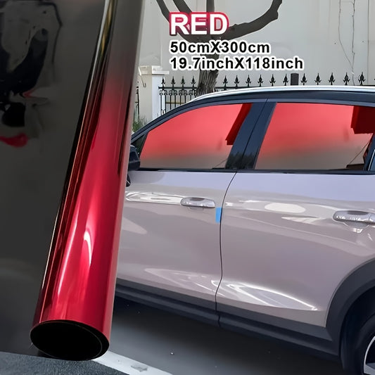 1 Roll Of 19.7 X 118 Inch Two-color Gradient Window Film | Heat Resistant, VLT, Protective, Contrasting, Tear-off and Paste, PET Material, Universally Applicable for Vehicle Exterior Accessories