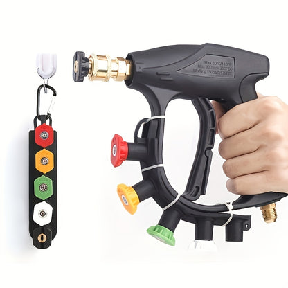 Pressure Washer Gun Kit with 5 Color-Coded Nozzles – M22-14 & 1/4" Quick Connect, Storage Base for Car Wash & Power Washer