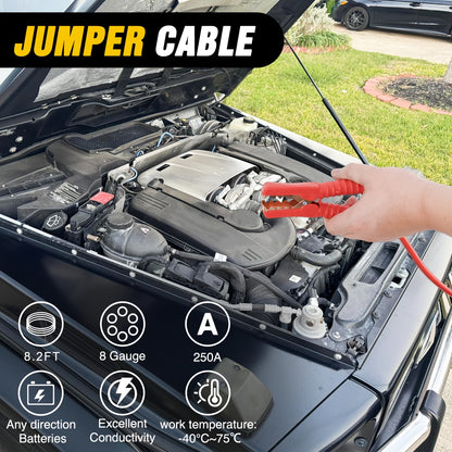 Car Emergency Kit with Battery Jumper Cables, Car Accessories Men Or Women, Emergency Car Kit, Roadside Automotive Safety Kit Car, Vehicle, Truck Or SUV, Gifts Men Or Him, Black