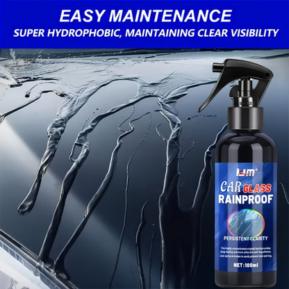 Anti-Rain Glass Coating - Hydrophobic Spray for Windshield & Mirrors, Improves Visibility & Repels Water for Safer Driving, Polishing and Waxing Kit