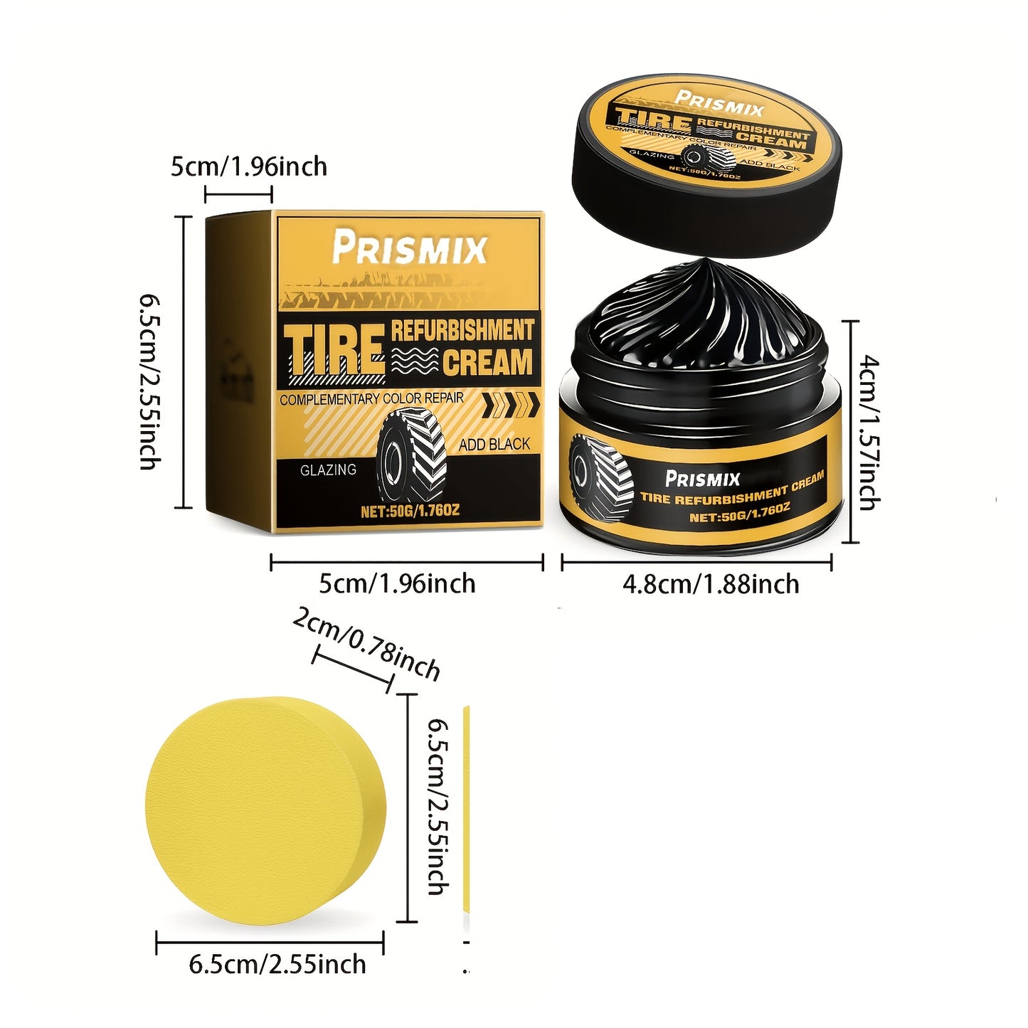 2pcs Car Black Interior Tire Polishing And Retreading Paste Tire Cleaning Rust Removal Polishing Shine Enhancement Anti-Fouling Wheel Retreading Paste - Lasting Shine, Noticeable Effect, Beeswax Ingredients, No Professional Tools Needed