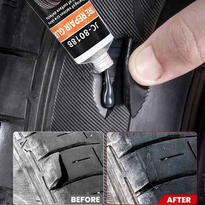 Repair Adhesive for Tires, Including a Sidewall Rubber Glue Kit (With Scraper And Tip Kit) Suitable for Bicycles, Cars, Motorcycles, Dirt Bikes, Trucks, And Tractors, Available in Black, 1.01oz/1.69oz