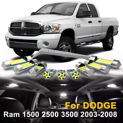White Interior LED Lights for DODGE Ram 1500 2500 3500 1994-2018 2019 2020 2021 2022 2023 Canbus Car LED Bulbs Map Dome Trunk License Plate Lights