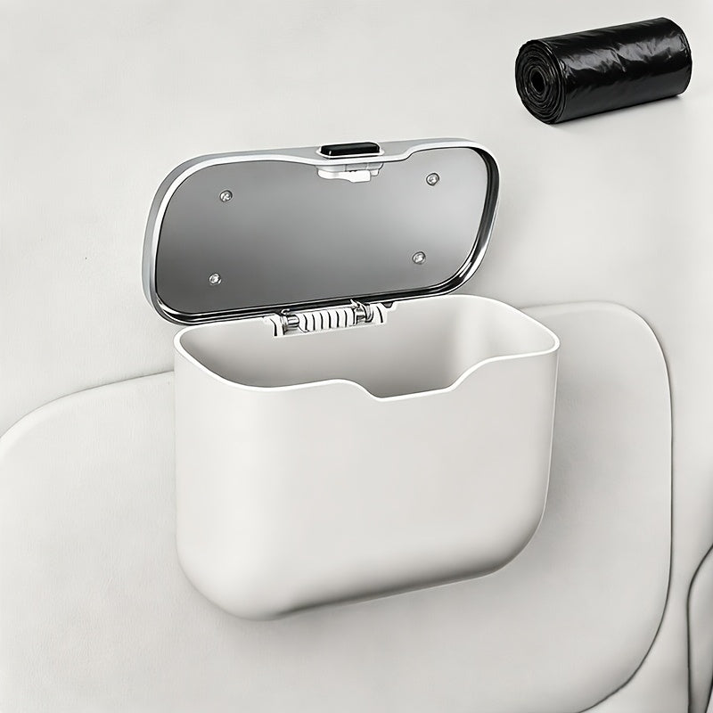 This Trash Can Made of Ultra-Fiber Leather And ABS Material Is Designed for Vehicles, Maintaining Its Shape And Fitting 99% of Car Models. It Handles Both Dry And Wet Waste Without Harming The Installation, Features Automatic Sorting