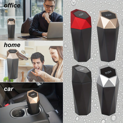 6pcs Car Storage, Creative Mini Diamond Car Trash Can, 2 Trash Cans, 4 Rolls of Trash Bags (60 Trash Bags), Stylish, Easy to Operate, One-Button Operation, Make Your Car Cleaner And Tidier, Suitable for Most Cars, Trucks And Suvs