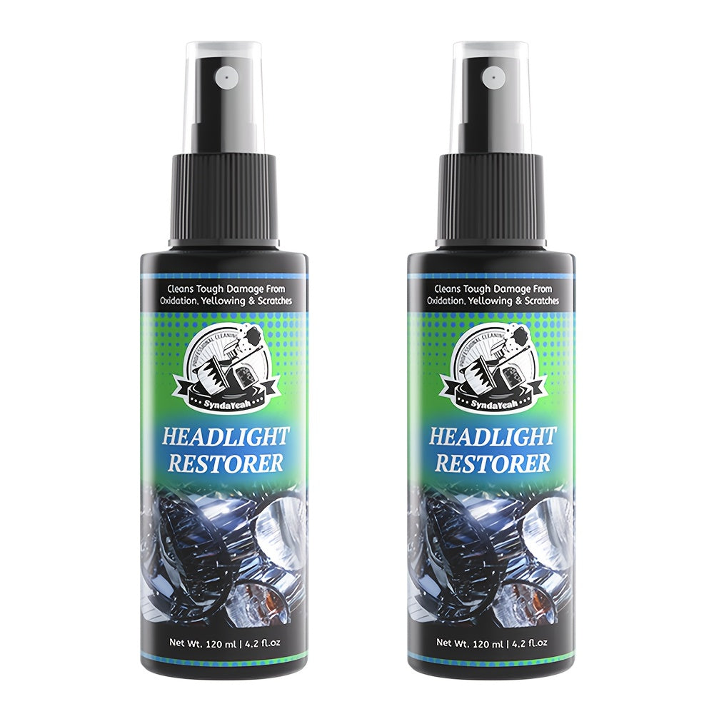 4.06oz Automotive Headlight Repair Kit - Quick Refurbishment Solution, No Polishing Required, Instantly Clear Cloudy Lenses, Enhances Visibility & Brightness, Easy-to-Use Restoration and Care Kit for Car Headlight Maintenance, Headlight Cleaner