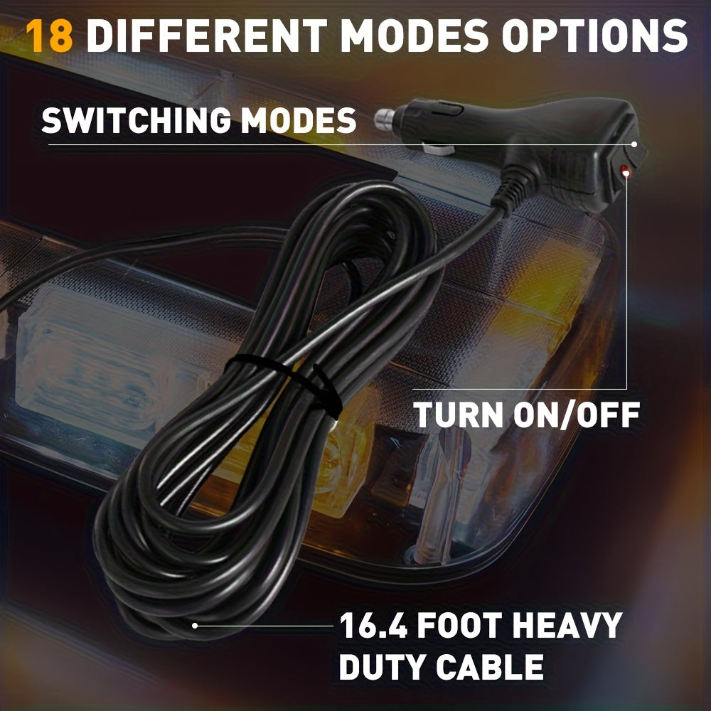 48LED Roof Top Strobe Lights Bar | IP67 Waterproof High-Visibility Emergency Safety Warning LED Emergency Vehicles Light for Plow, Trucks, Construction Vehicles Car, 12-24V, Universally Applicable, Without Battery