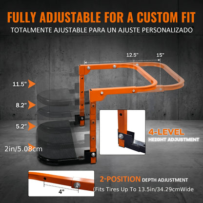 Heavy Duty Foldable Tire Steps with Anti-Slip Texture, Adjustable Height, 300/650 Lbs Load Capacity, Fits Tires Up to 13.5In Wide, Portable Telescopic Ladder for Roof Rack & Roof Climbing, Universal Car Additions for Truck SUV Trailer