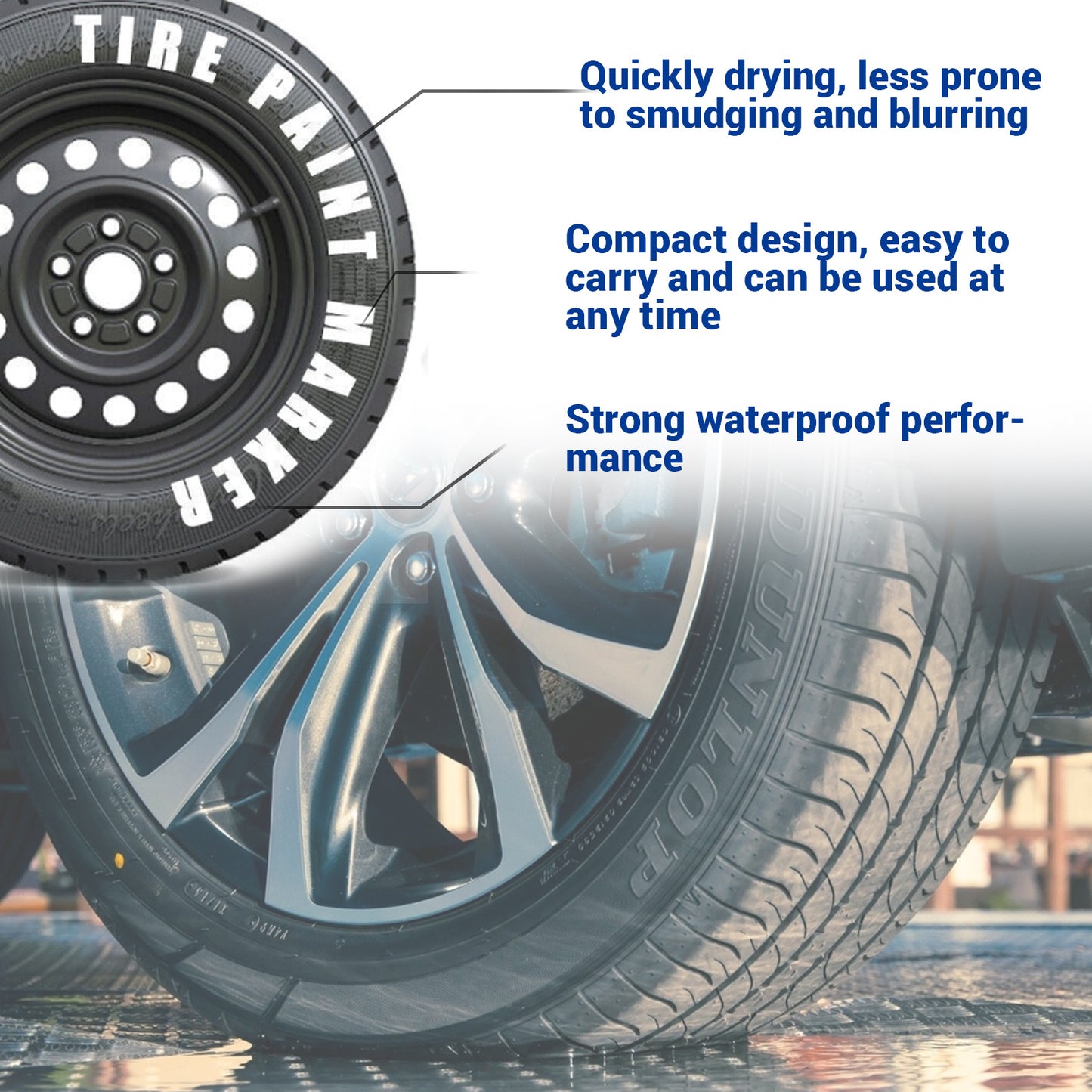 Compact And Waterproof Car Tire Markers That Dry Quickly, Perfect for Doodling And Painting. These Medium-Tipped Pens Are Great for Vehicle Upkeep
