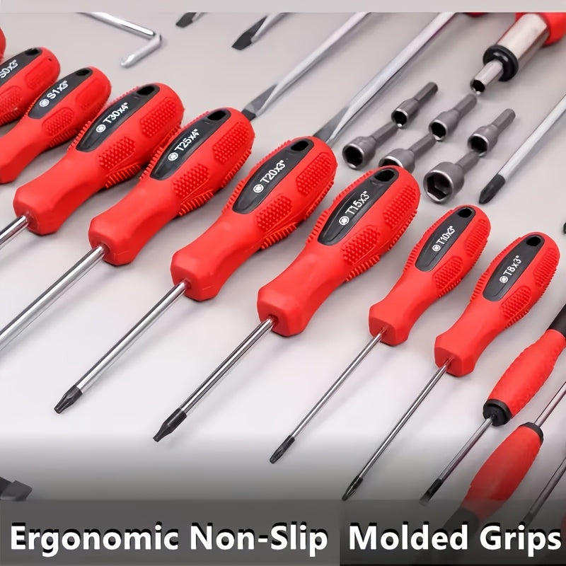 [Holiday Gifts] 10/100/126/132pcs Precision Screwdriver Set, Insulated Magnetic Screwdriver Tools, Professional Auto Repair Tools, Comes with A Plastic Storage Rack, Suitable for Electronics And Precision Work, A Good Choice for Daily Use And Holiday Gift