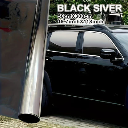 1 Roll Of 19.7 X 118 Inch Two-color Gradient Window Film | Heat Resistant, VLT, Protective, Contrasting, Tear-off and Paste, PET Material, Universally Applicable for Vehicle Exterior Accessories