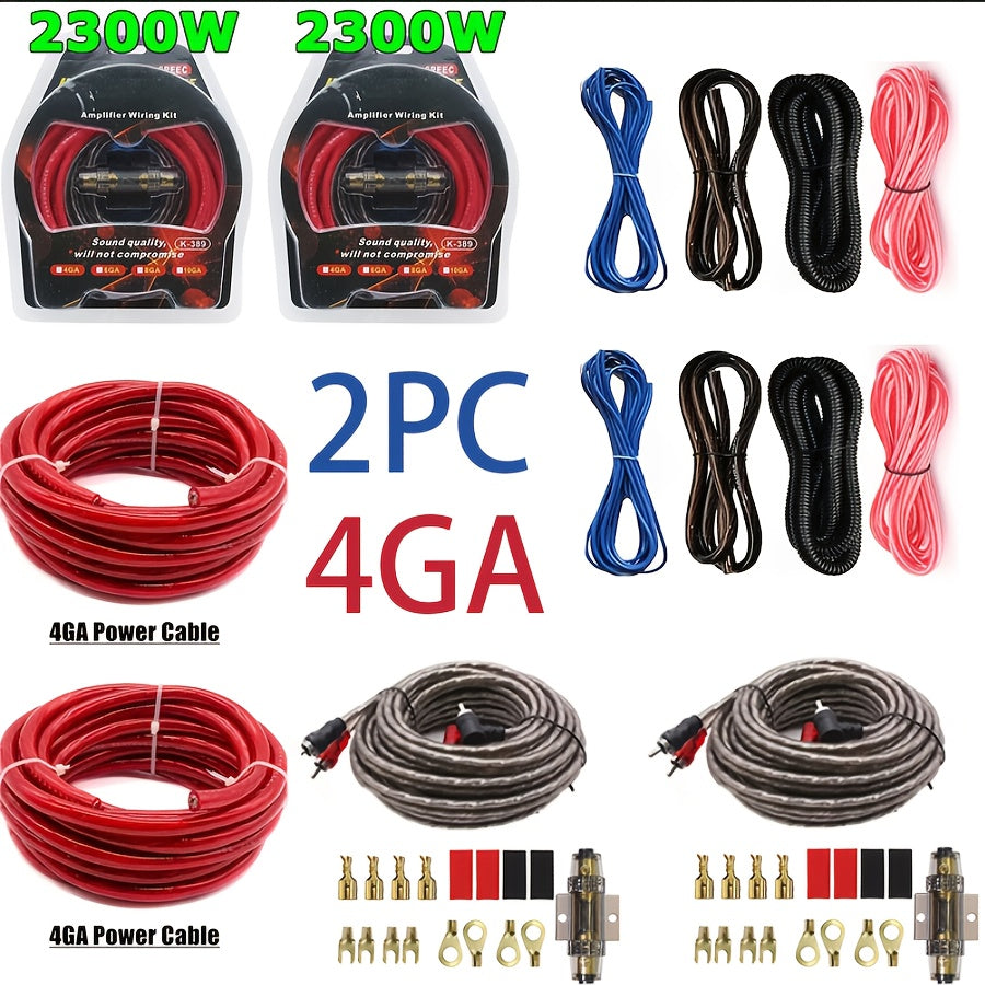 4 Gauge Car Audio Cable Kit Amplifier Install Amp RCA Subwoofer Sub Wiring 2300W