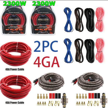 4 Gauge Car Audio Cable Kit Amplifier Install Amp RCA Subwoofer Sub Wiring 2300W