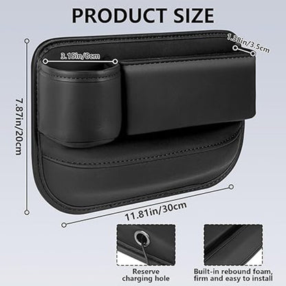 1 Set Universal Car Seat Gap Organizer - Multifunctional Storage Box with Pocket, Wallet, Keys, Card, Cup, and Phone Holder for Auto Interior Accessories