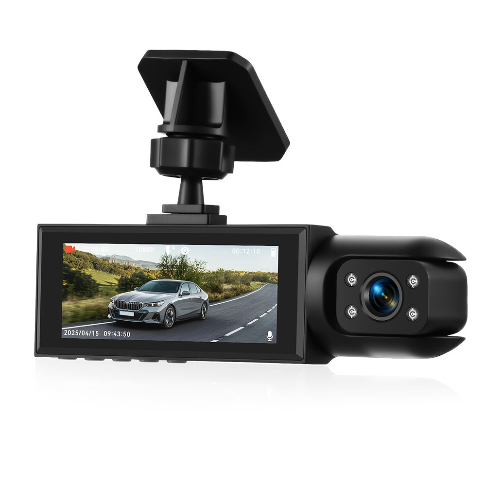 CAMECHO 1080P Dual Camera, Dash Cam For Cars, Front And Inside, Car Camera With IR Night Vision, Loop Recording, Wide Angle Car DVR Camera Optional 3.16 Inch/2inch, Dual Lens Car Dashboard Video Cam.optional No Card/32gb/64gb Memory Card