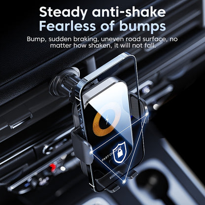 Wireless Car Charger Holder, 15W Fast Charging Auto Clamping Car Charger Phone Mount Phone Holder Fit for Phone 15 14 13 12 11 Pro Max Xs