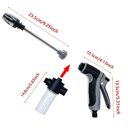 High Pressure Hose Nozzle, Portable Water Sprayer with Soap Bottle, Universal Fit for Washing Cars & Gardening