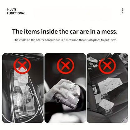 Multi-Functional Car Mounted Microfiber Trash Can Made of ABS Material That Does Not Deform And Is Suitable for 99% of Car Models, Suitable for Both Dry And Wet Use, Space Saving, And Non-Destructive Installation, Comes with Garbage Bags