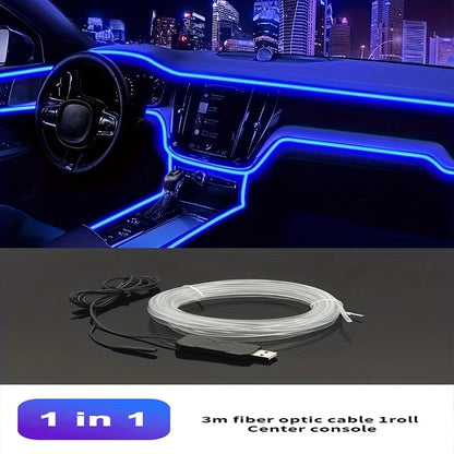 118-Inch Car Interior Neon Lights (Center Console And Dashboard) with Armrest Storage Box, APP Application Control RGB LED Light Strip Suitable for Car Decorative Lighting Additions, Without Battery