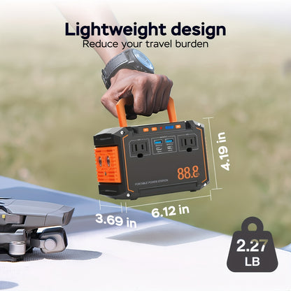 88.8WH Solar Generator Portable Power Station with 30W Solar Panels, 24000mAh Solar Power Bank AC DC USB Ports for Outdoor Solar Lights, Camping Tents, Emergency Outdoor Home Use, CPAP, Fans, Laptops, Emergency, Gifts (Solar Panel Optional)