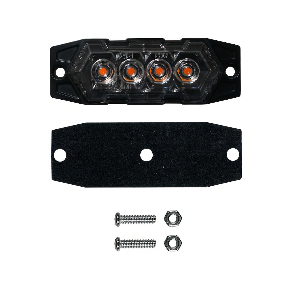 12pcs New Upgraded 12V-24V Universal LED Light for Atv Utv Boat Bike-Heavy-Duty Off-Road with Amber/Red/White, 12-24V Vehicle