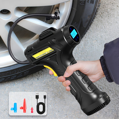 Cordless Tire Inflator 150 PSI – Auto-Shutoff, Digital Pressure Gauge, LED Light, Rechargeable Handheld Air Pump for Car, Motorcycle & Bike