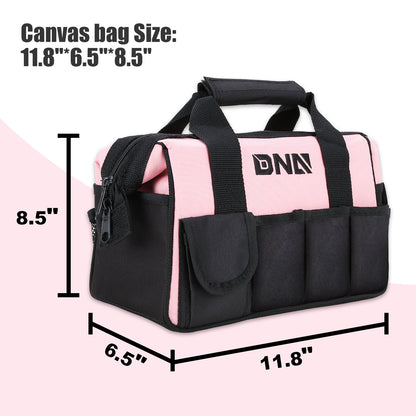 44-Piece Tool Set - Cordless Screwdriver and Household Tool Kit with Canvas Storage Bag for DIY Home Repairing, Gift for Women Girls Ladies